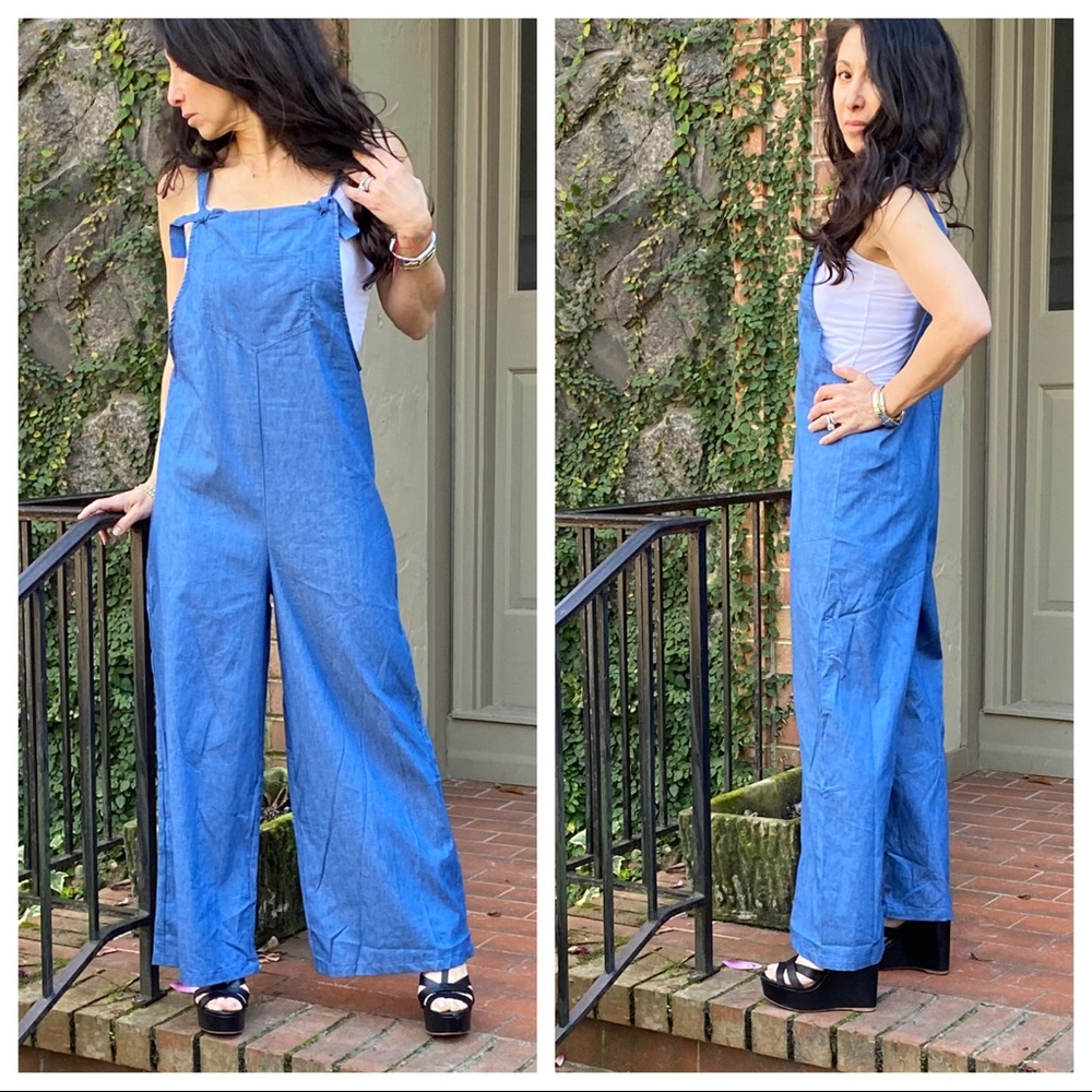✨LAST ONE✨Chic denim wide leg jumpsuit - Picture 2 of 8